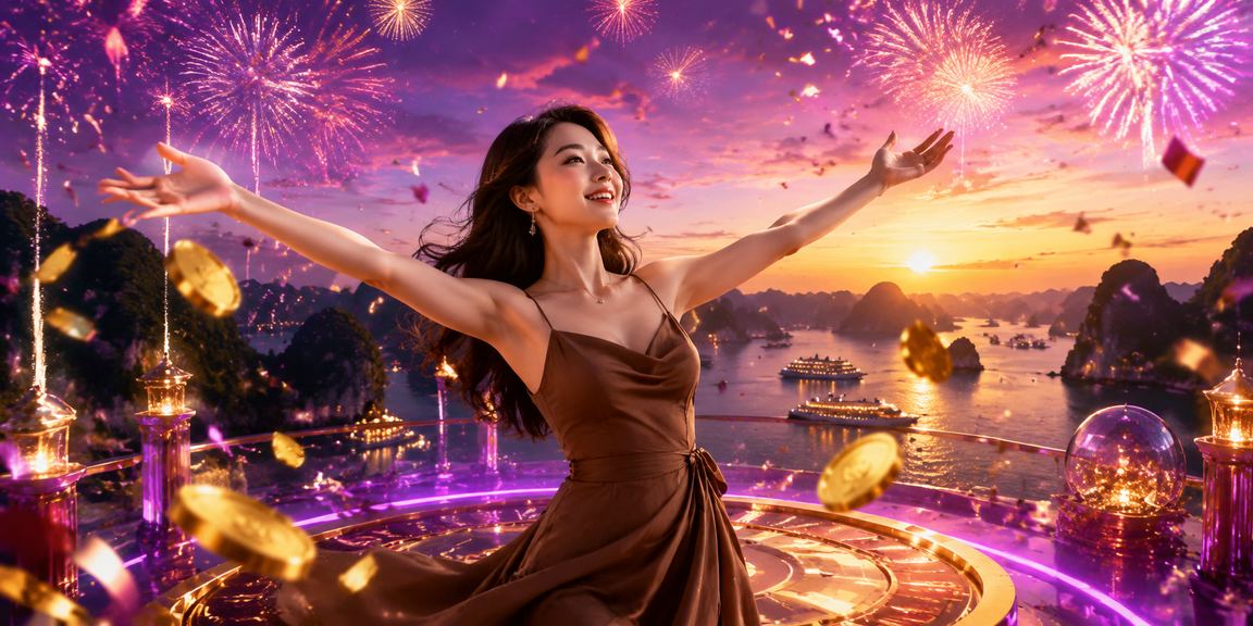 Du khách thưởng thức cà phê và xem thông tin hoàn tiền trên vịnh Hạ Long