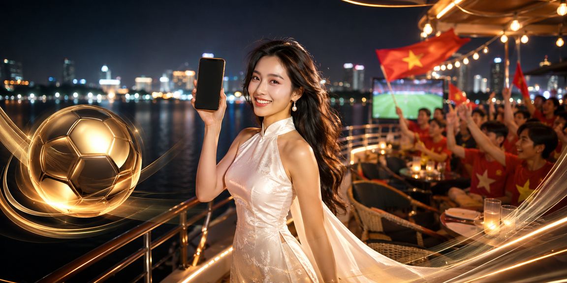 Người dùng Hà Nội mặc áo dài kiểm tra tỷ lệ kèo và thanh toán trên ứng dụng cá cược